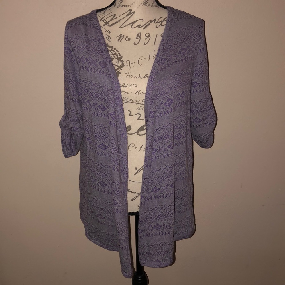 Woolrich Purple Open Front Cardigan